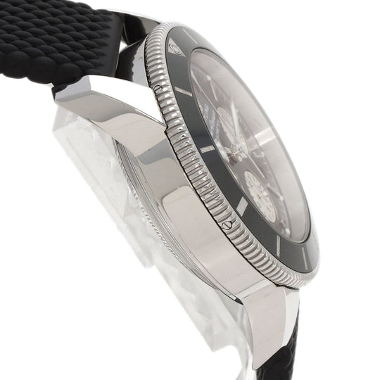 BREITLING Watches Mechanical Automatic AB0162 Stainless Steel, Rubber Silver Superocean Heritage B01 Chronograph 44 black dial mens Used Authentic