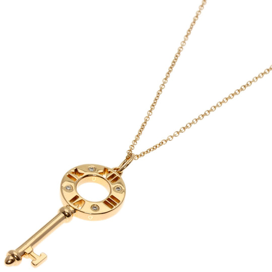 TIFFANY&Co. Necklace 18K Pink Gold gold Atlas Key 4P Diamond Women Used Authentic