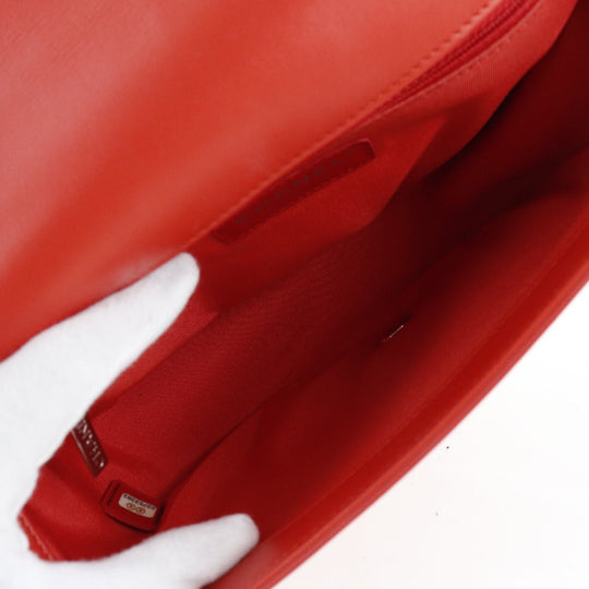 CHANEL Shoulder Bag Calfskin Red 2WAY Matrasse ChainShoulder Women Used Authentic