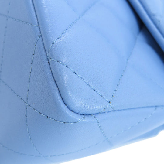 CHANEL Shoulder Bag lambskin blue ChainShoulder Matelasse SilverMetal Women Used Authentic