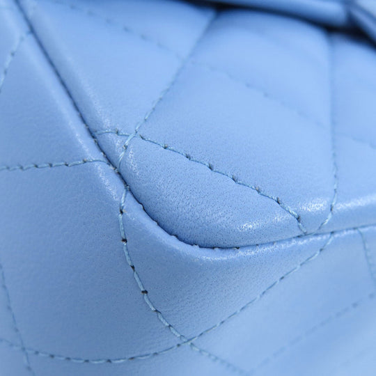 CHANEL Shoulder Bag lambskin blue ChainShoulder Matelasse SilverMetal Women Used Authentic