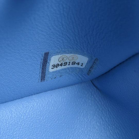 CHANEL Shoulder Bag lambskin blue ChainShoulder Matelasse SilverMetal Women Used Authentic