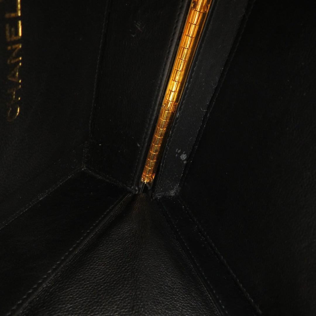 CHANEL Shoulder Bag lambskin black Vstitch COCO Mark Women Used Authentic