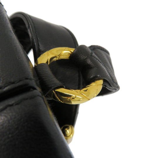 CHANEL Shoulder Bag lambskin black Vstitch COCO Mark Women Used Authentic