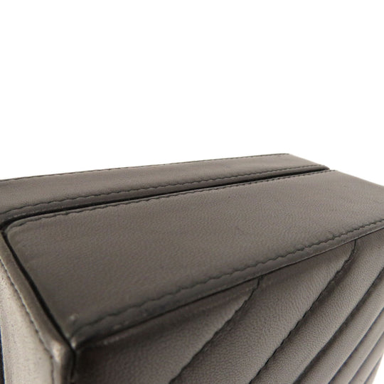 CHANEL Shoulder Bag lambskin black Vstitch COCO Mark Women Used Authentic