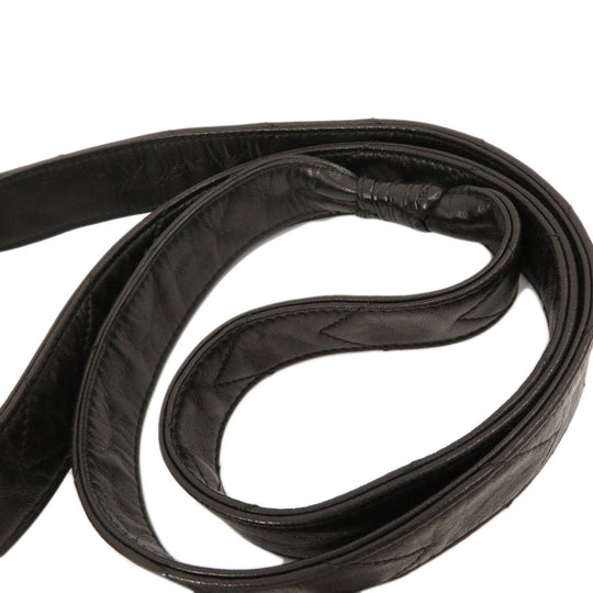 CHANEL Shoulder Bag lambskin black Vstitch COCO Mark Women Used Authentic