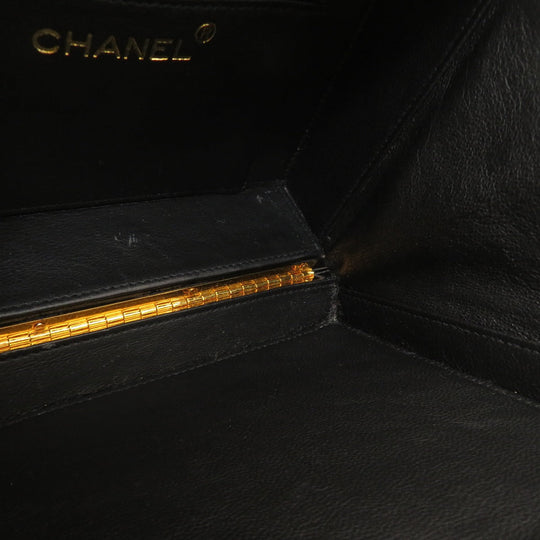 CHANEL Shoulder Bag lambskin black Vstitch COCO Mark Women Used Authentic