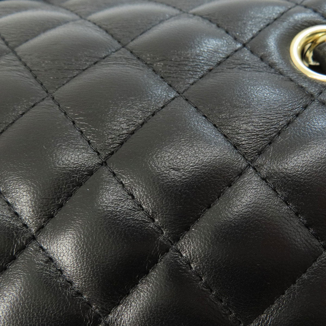 CHANEL Shoulder Bag lambskin black Matelasse Gold Metal Women Used Authentic