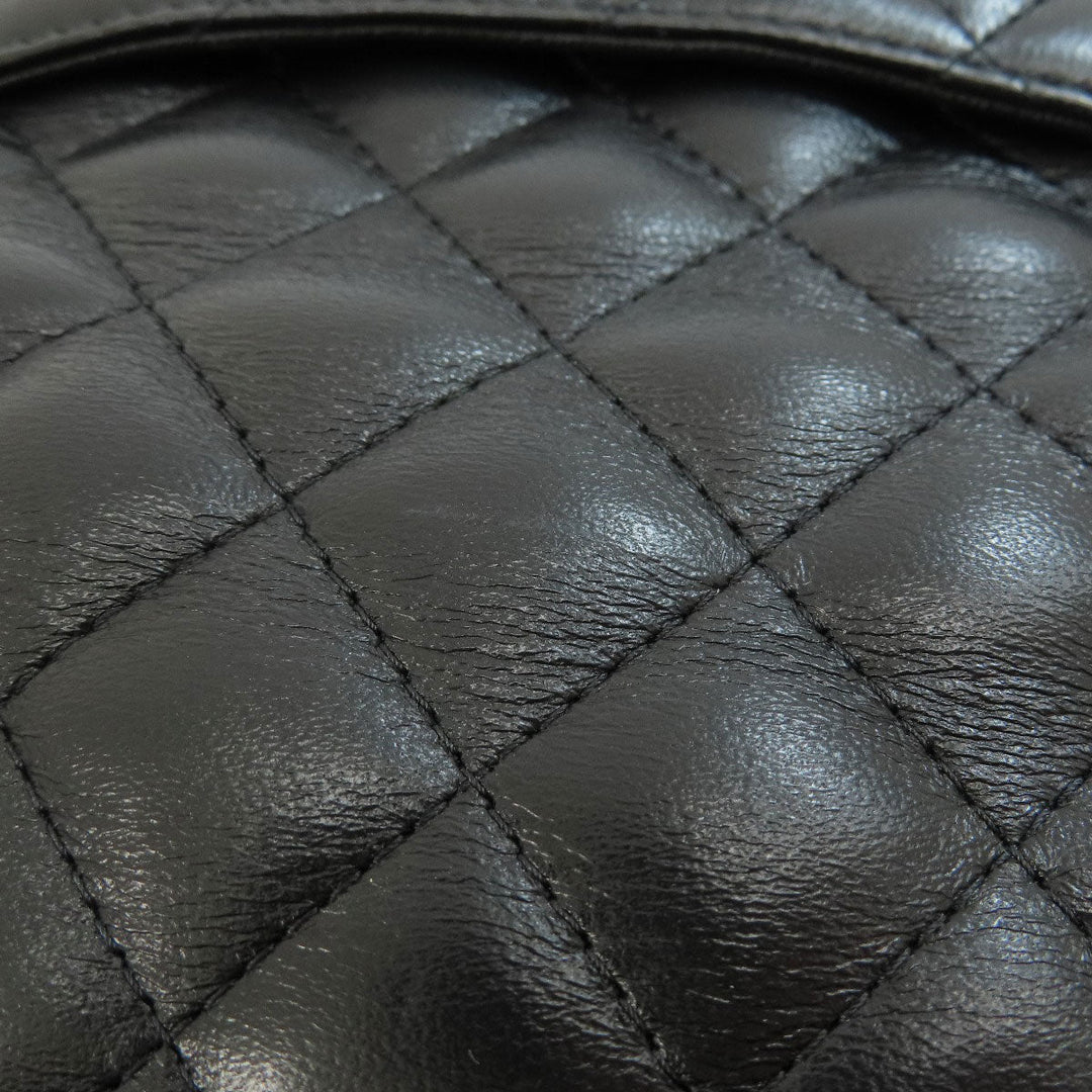 CHANEL Shoulder Bag lambskin black Matelasse Gold Metal Women Used Authentic