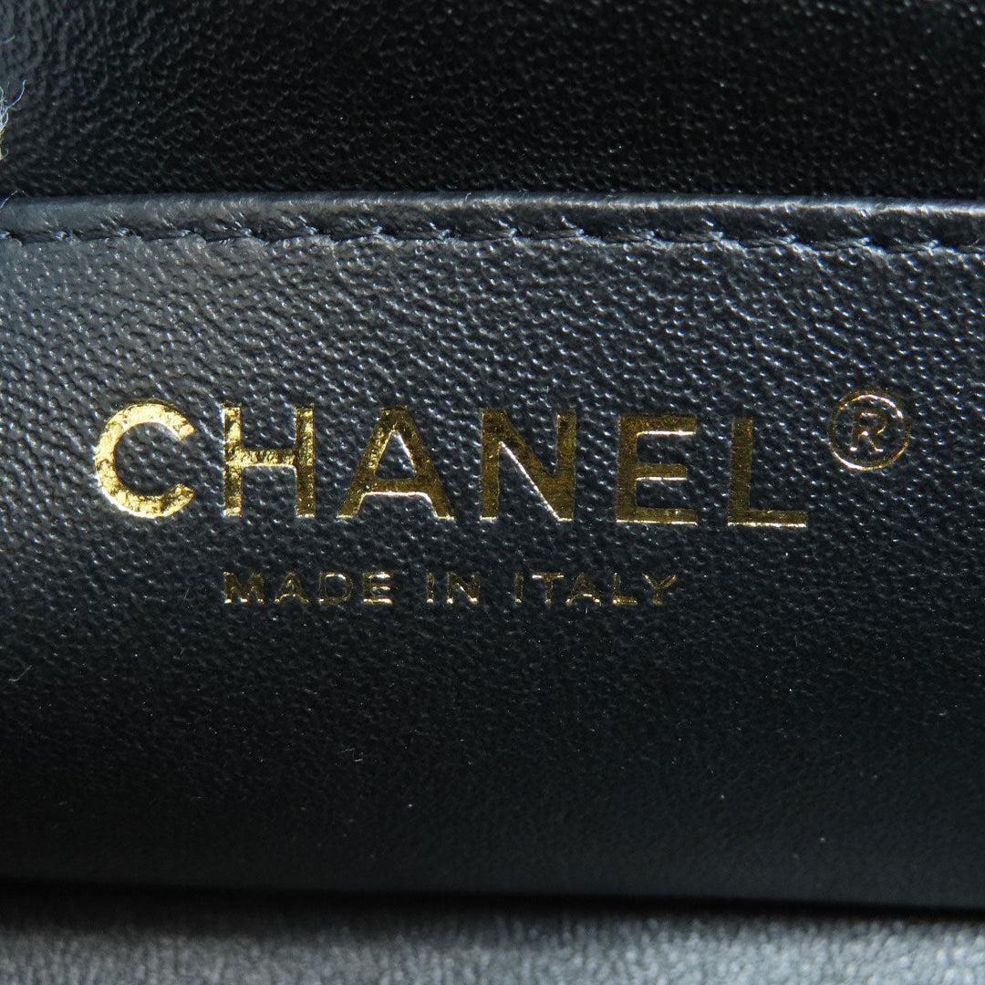 CHANEL Shoulder Bag lambskin black Matelasse Gold Metal Women Used Authentic