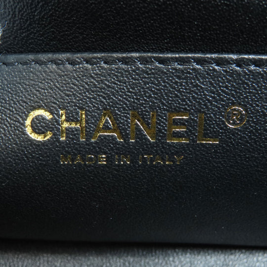 CHANEL Shoulder Bag lambskin black Matelasse Gold Metal Women Used Authentic