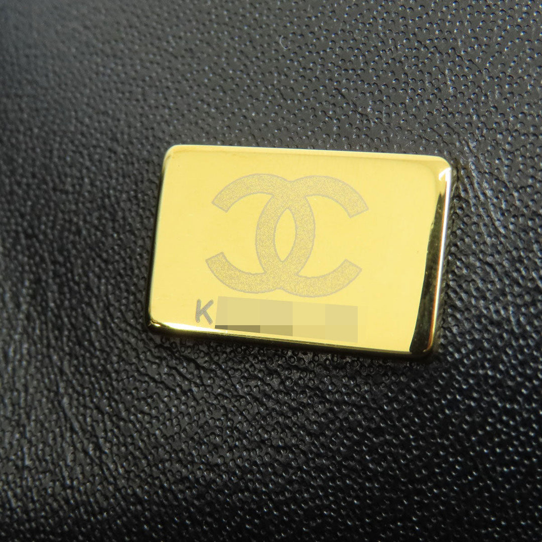 CHANEL Shoulder Bag lambskin black Matelasse Gold Metal Women Used Authentic