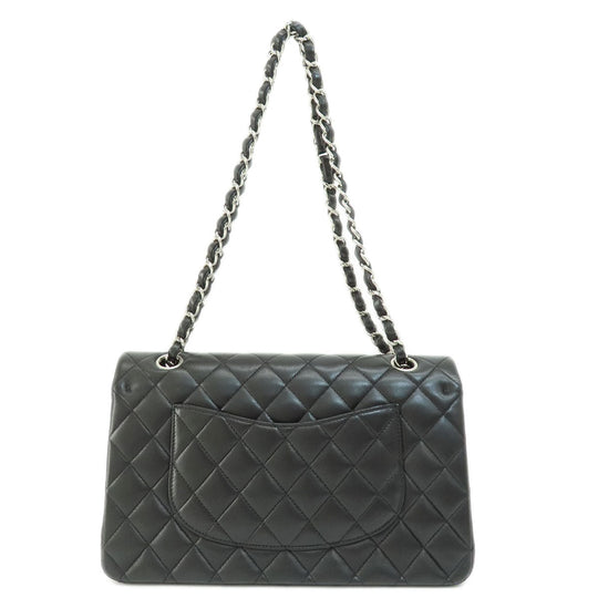 CHANEL Shoulder Bag lambskin black ChainShoulder Matelasse SilverMetal Women Used Authentic