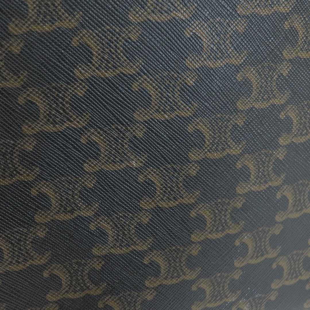 CELINE Tote Bag PVC Brown Bar Tikal Hippo Triomphe Women Used Authentic