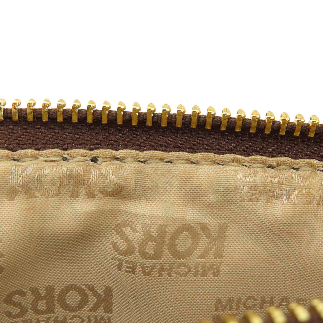 MICHAEL KORS Handbag PVC Brown MK Signature 2WAY Women Used Authentic