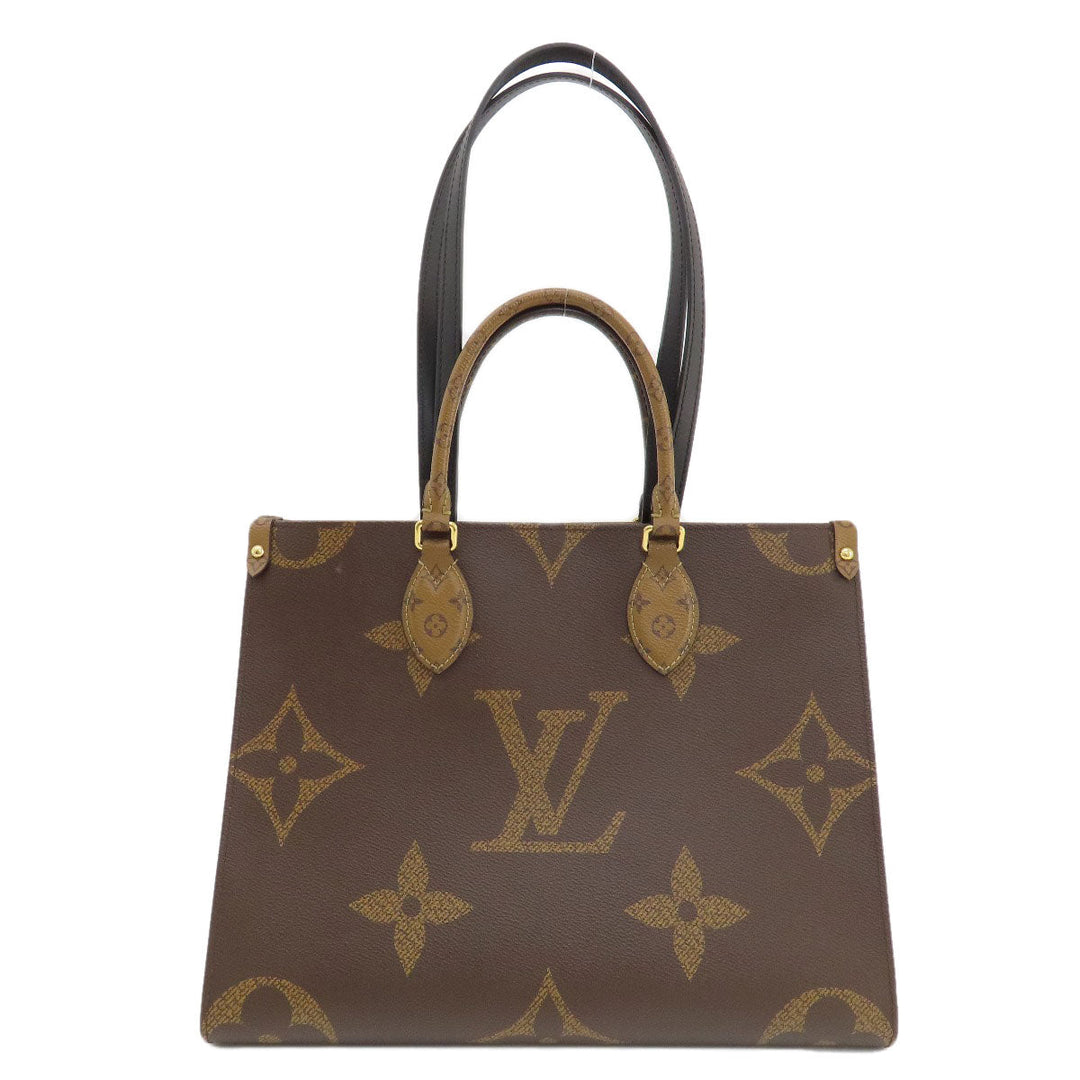 LOUIS VUITTON Tote Bag M45321 Monogram reverse Brown On the Go MM Monogram Giant Women Used Authentic