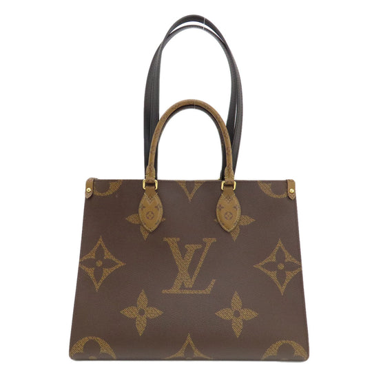 LOUIS VUITTON Tote Bag M45321 Monogram reverse Brown On the Go MM Monogram Giant Women Used Authentic