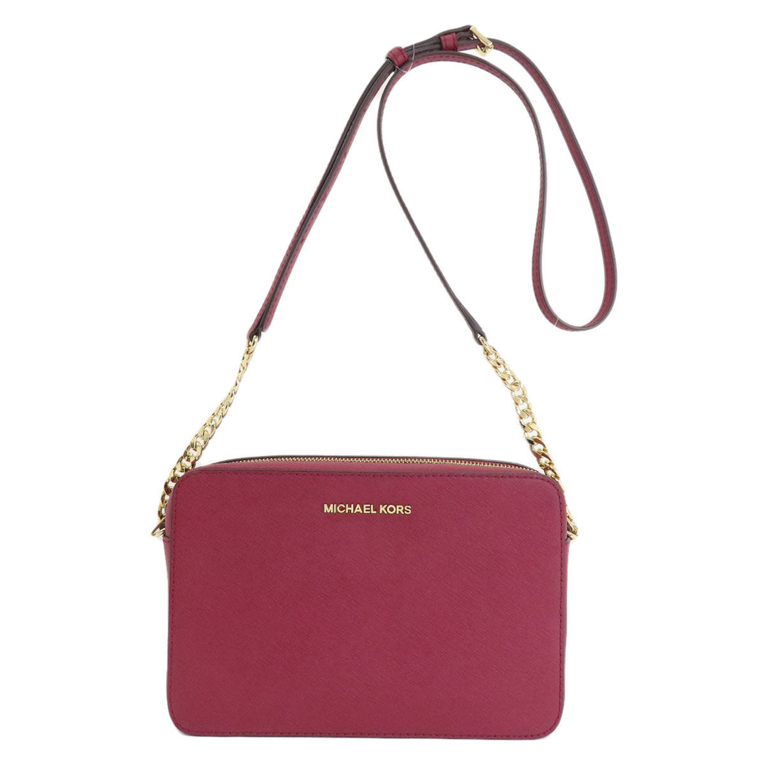 MICHAEL KORS Shoulder Bag leather Red logoMetal Women Used Authentic