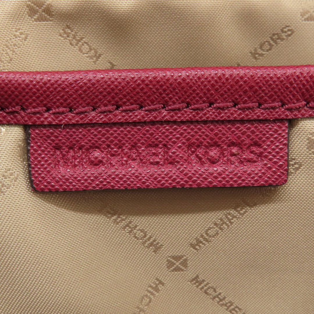 MICHAEL KORS Shoulder Bag leather Red logoMetal Women Used Authentic