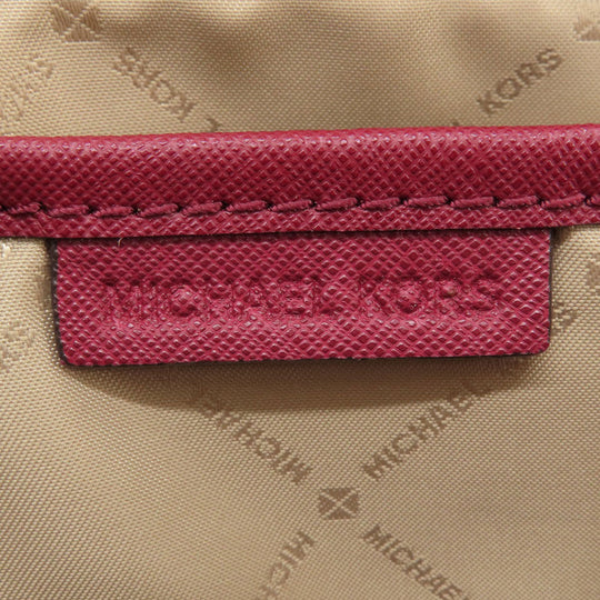 MICHAEL KORS Shoulder Bag leather Red logoMetal Women Used Authentic