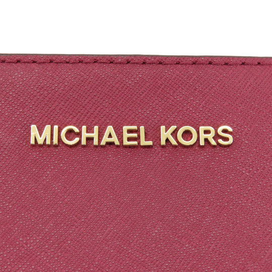 MICHAEL KORS Shoulder Bag leather Red logoMetal Women Used Authentic