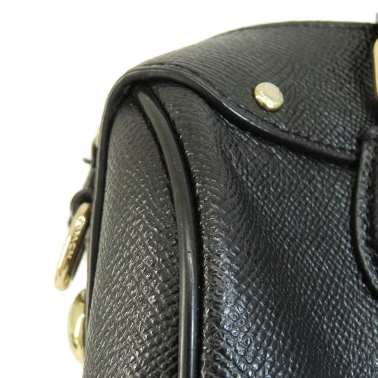 COACH Handbag F57521 leather black 2WAY Women Used Authentic