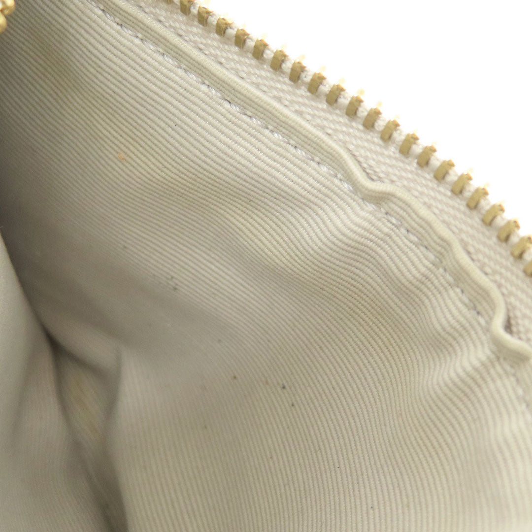 CELINE Shoulder Bag leather Silver Long shoulder Women Used Authentic