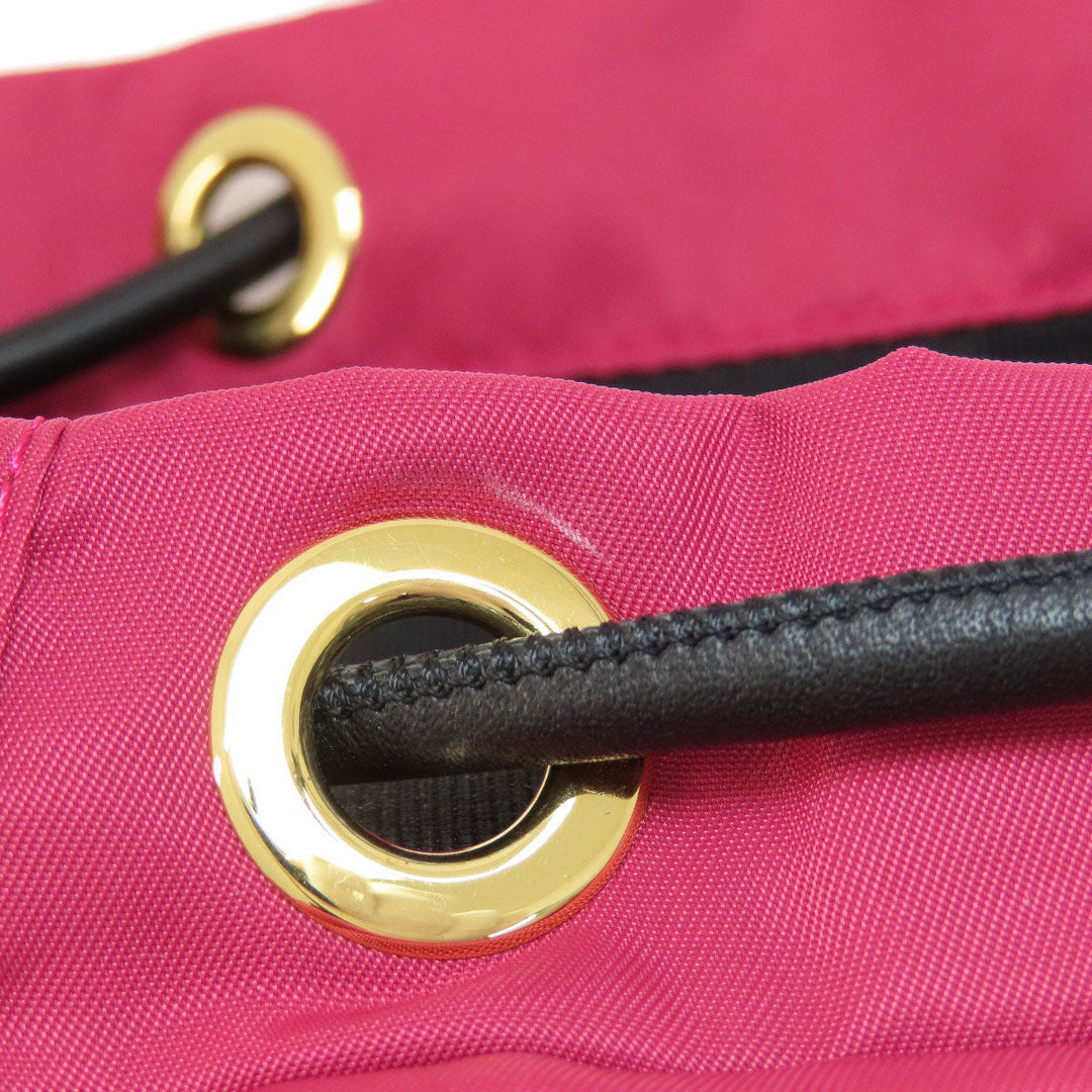 BURBERRY Backpack Nylon pink logo Women Used Authentic