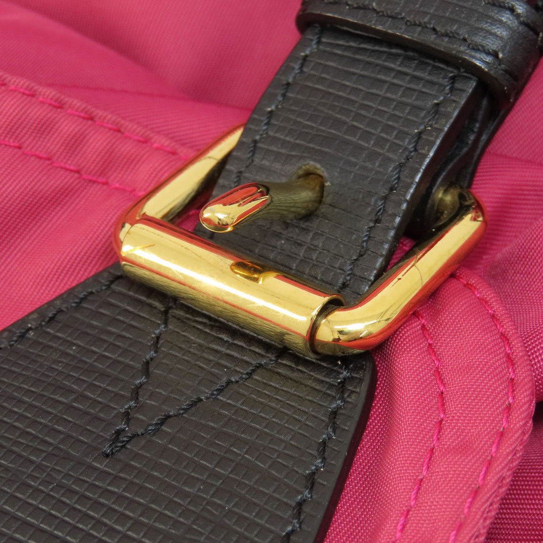 BURBERRY Backpack Nylon pink logo Women Used Authentic