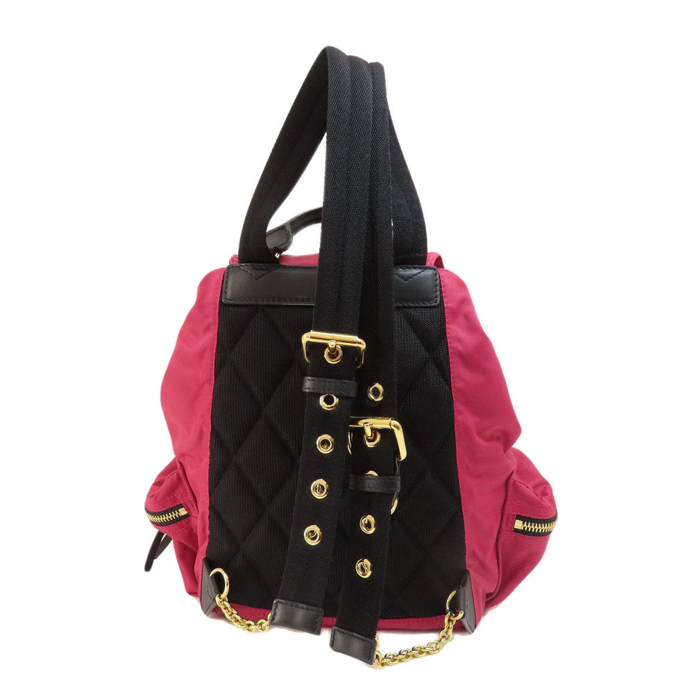 BURBERRY Backpack Nylon pink logo Women Used Authentic