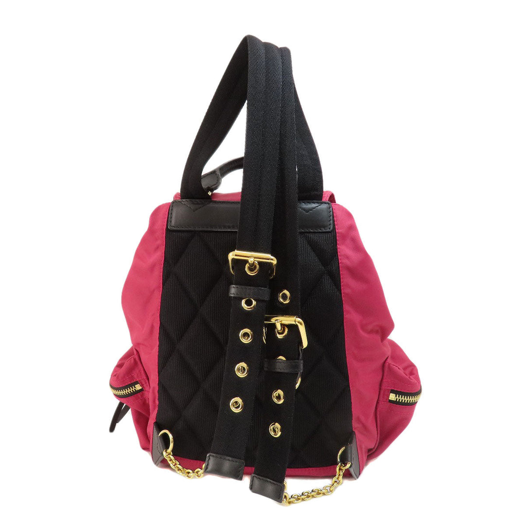 BURBERRY Backpack Nylon pink logo Women Used Authentic