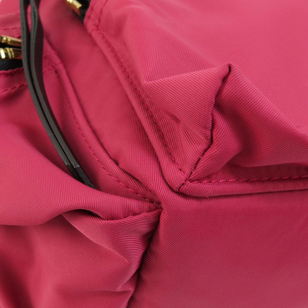 BURBERRY Backpack Nylon pink logo Women Used Authentic