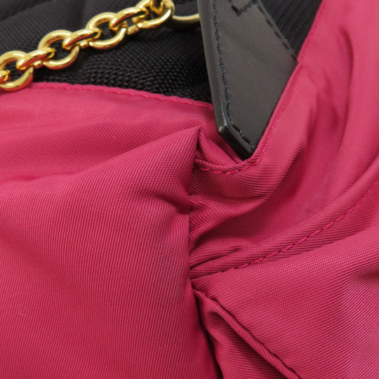 BURBERRY Backpack Nylon pink logo Women Used Authentic