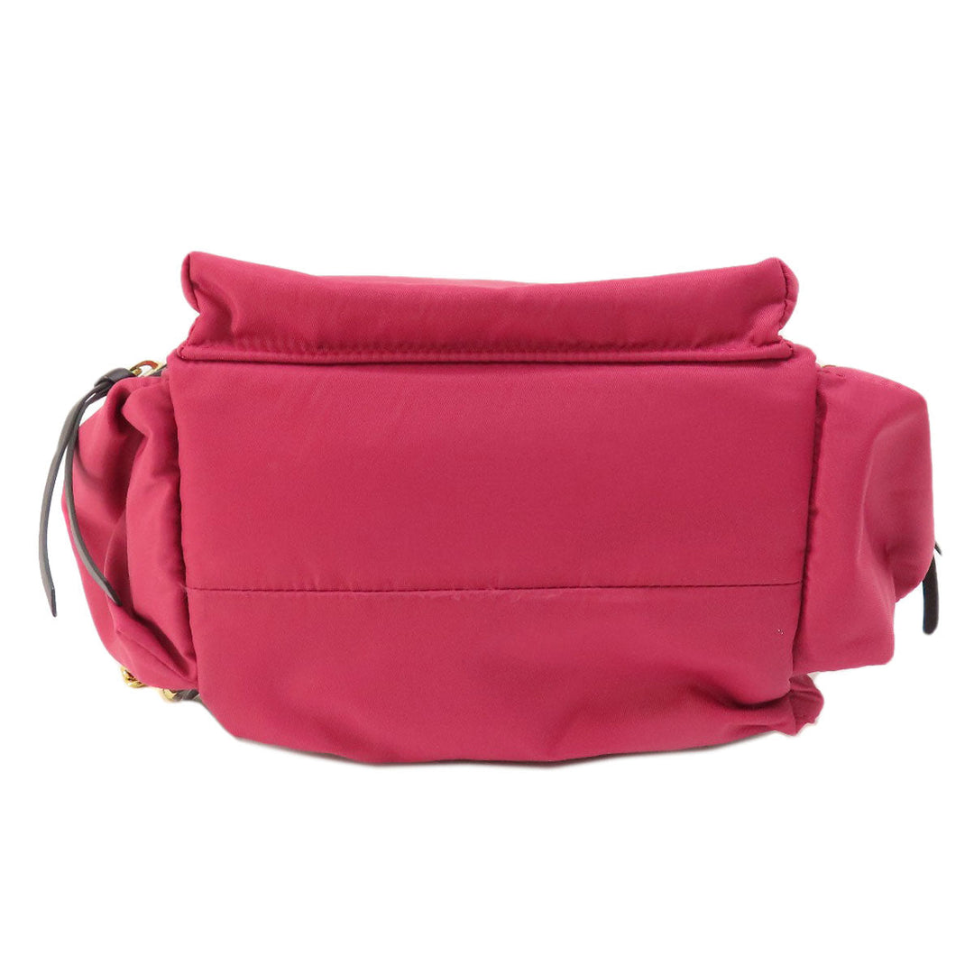 BURBERRY Backpack Nylon pink logo Women Used Authentic
