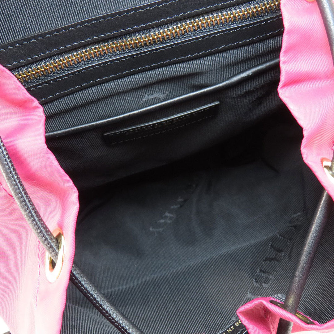 BURBERRY Backpack Nylon pink logo Women Used Authentic