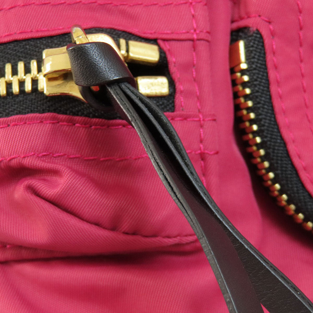 BURBERRY Backpack Nylon pink logo Women Used Authentic