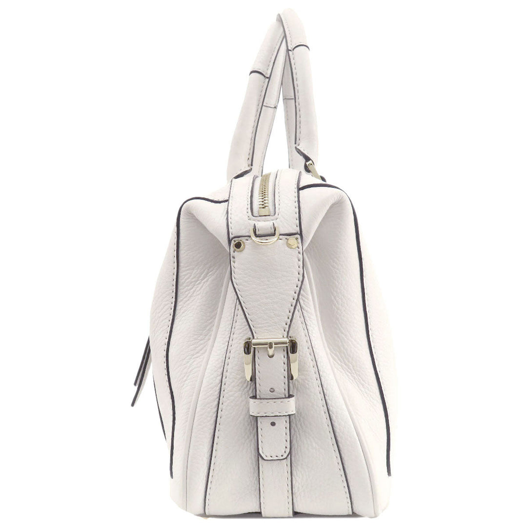 MICHAEL KORS Tote Bag leather white Simple design 2WAY Women Used Authentic