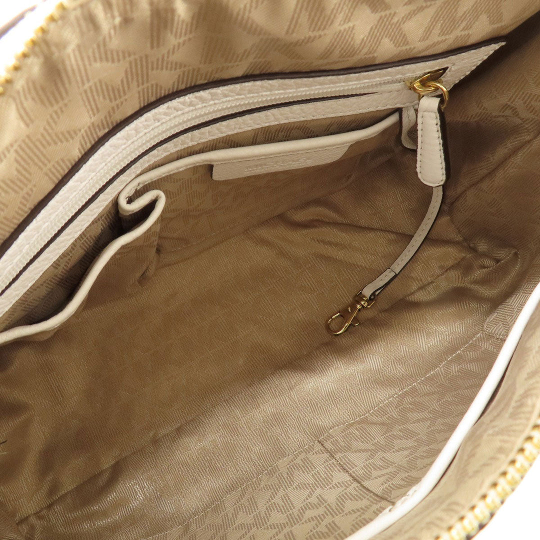 MICHAEL KORS Tote Bag leather white Simple design 2WAY Women Used Authentic