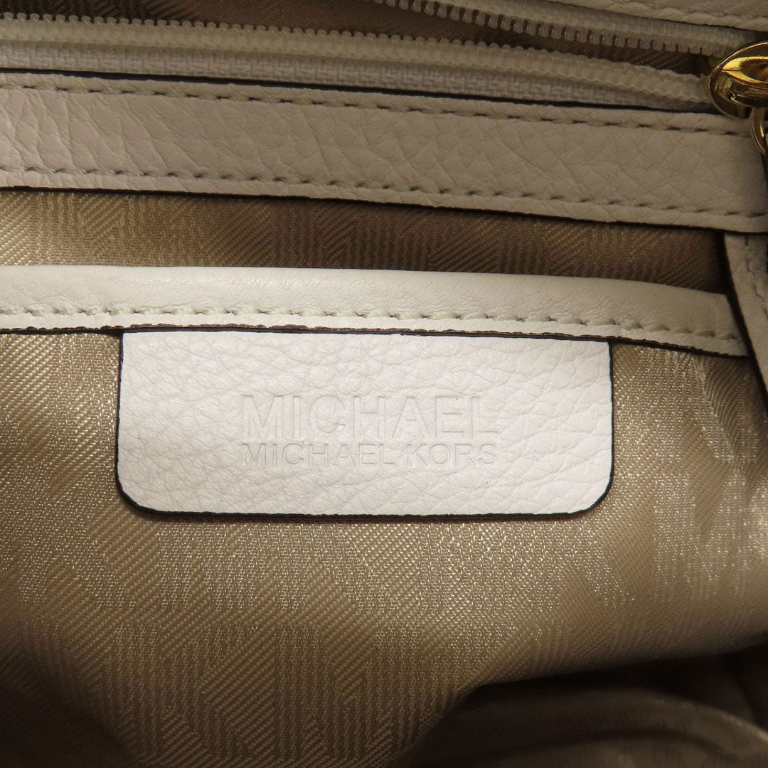 MICHAEL KORS Tote Bag leather white Simple design 2WAY Women Used Authentic