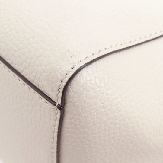 MICHAEL KORS Tote Bag leather white logo Women Used Authentic