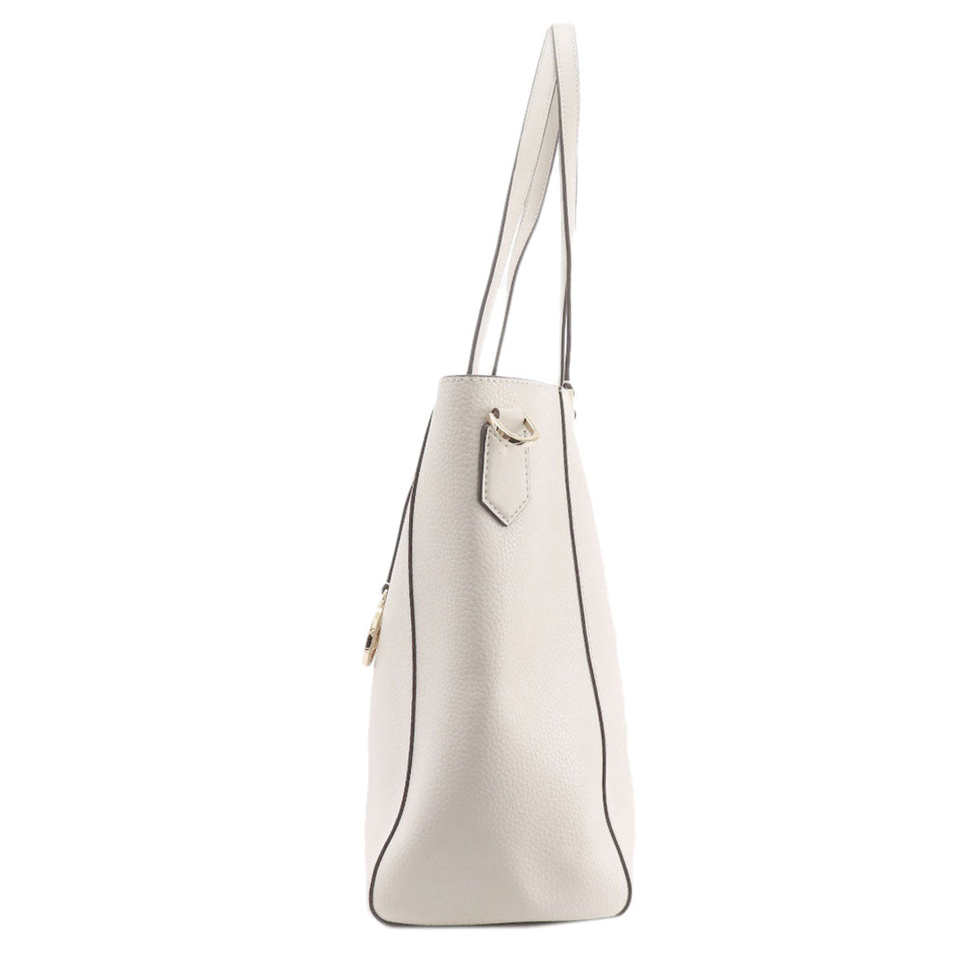 MICHAEL KORS Tote Bag leather white logo Women Used Authentic