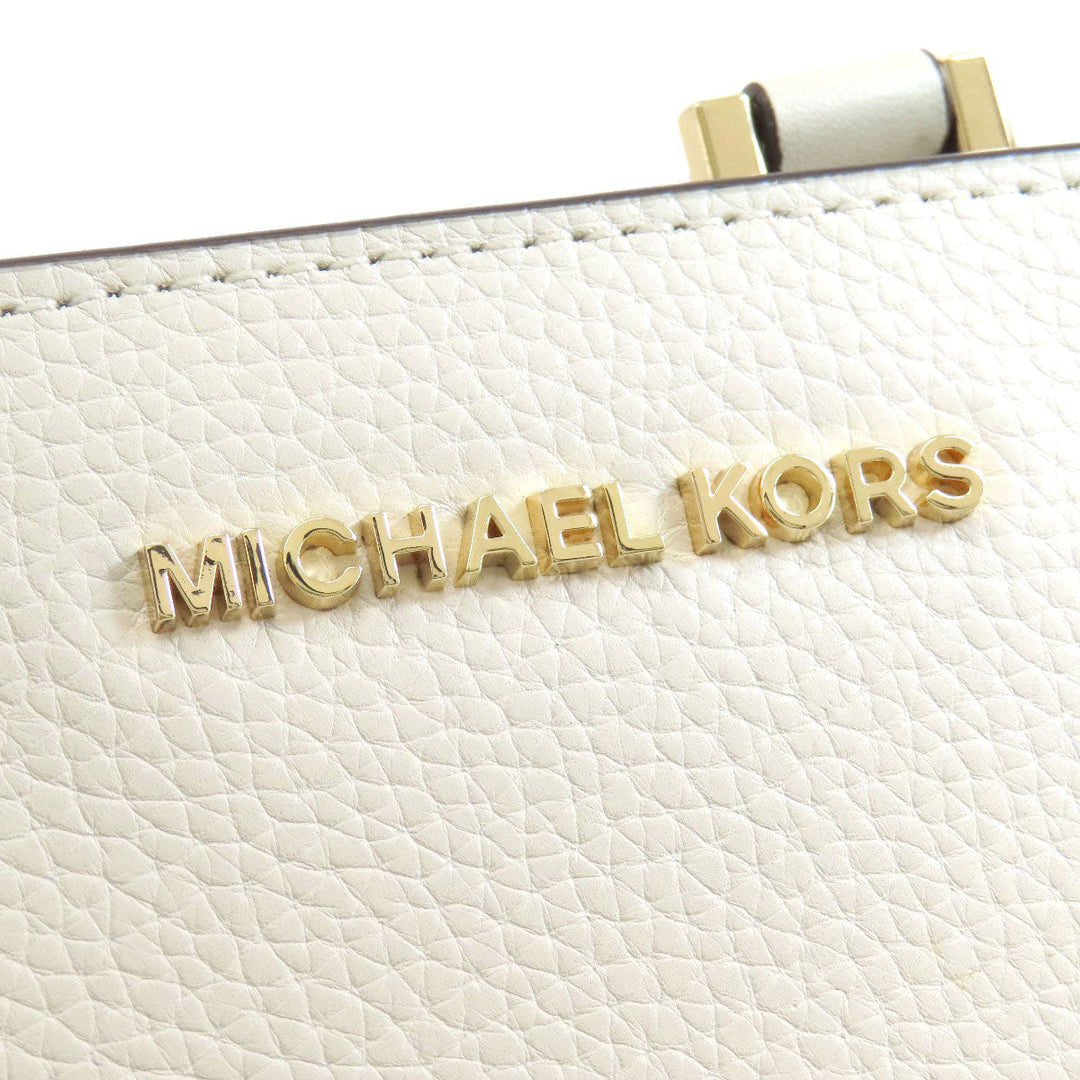 MICHAEL KORS Tote Bag leather white logo Women Used Authentic