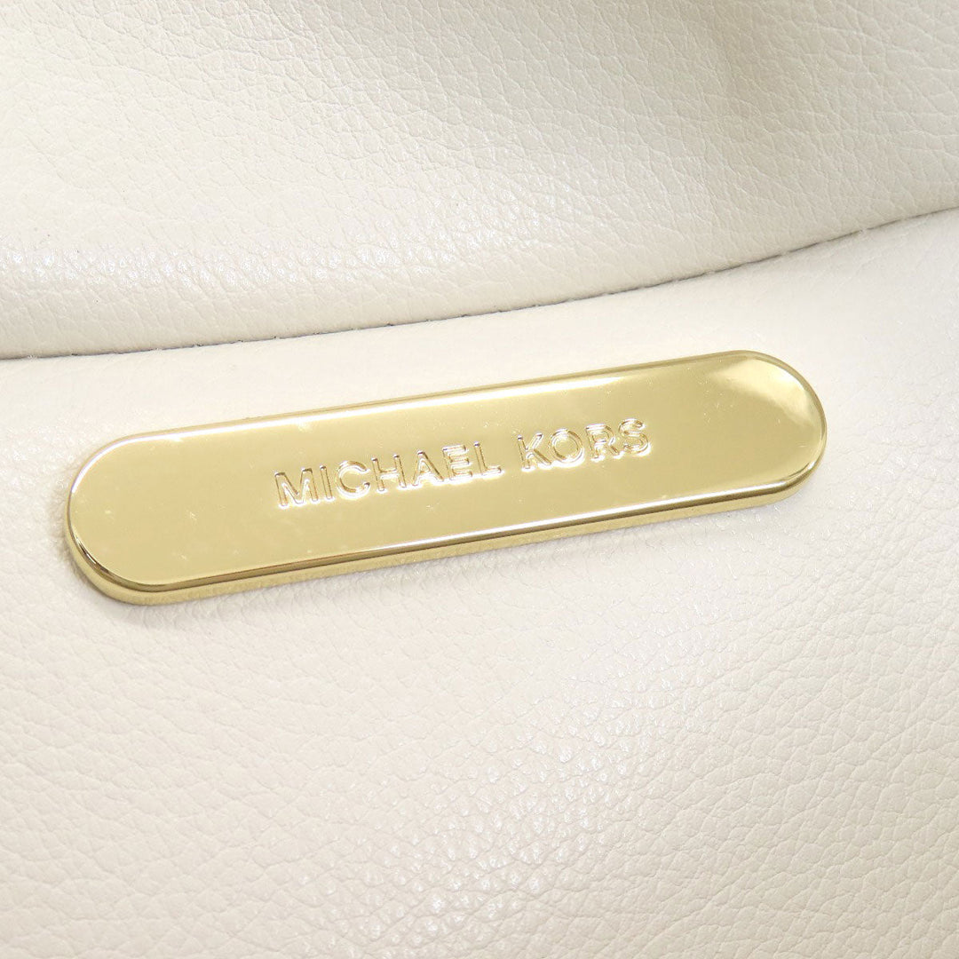 MICHAEL KORS Tote Bag leather white logo Women Used Authentic