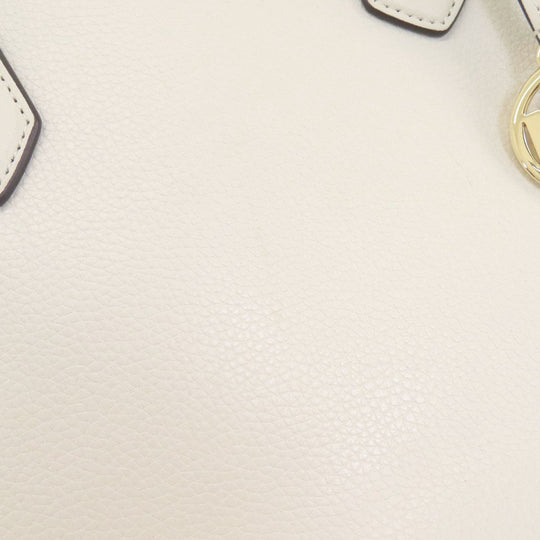 MICHAEL KORS Tote Bag leather white logo Women Used Authentic