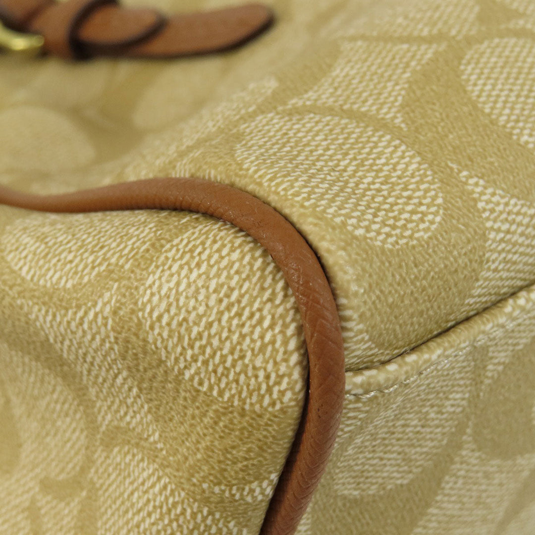 COACH Handbag PVC, Leather beige Signature 2WAY Women Used Authentic