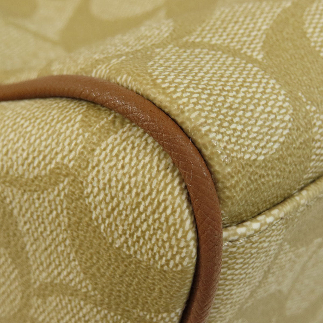 COACH Handbag PVC, Leather beige Signature 2WAY Women Used Authentic