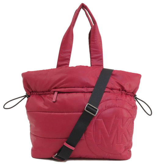 MICHAEL KORS Tote Bag Nylon Red 2WAY Women Used Authentic