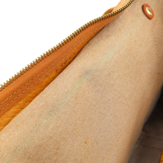 MCM Shoulder Bag leather Brown Logo design Women Used Authentic