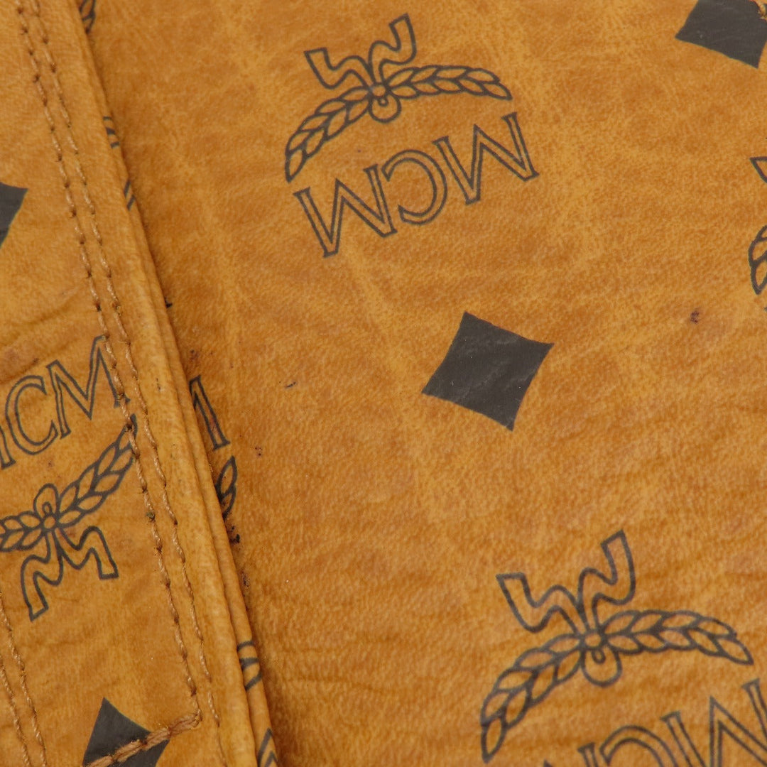 MCM Shoulder Bag leather Brown Logo design Women Used Authentic