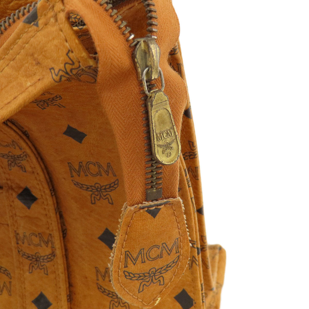 MCM Shoulder Bag leather Brown Logo design Women Used Authentic
